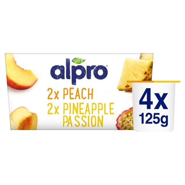 Alpro Peach & Pineapple-Passion fruit Yoghurt Alternative 4 x 125g - McGrocer