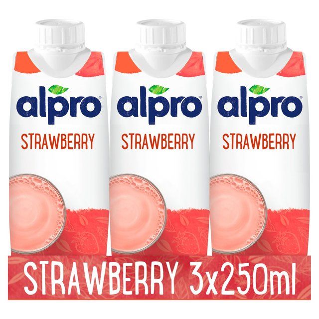 Alpro Soya Strawberry Long Life Drink 3 x 250ml - McGrocer
