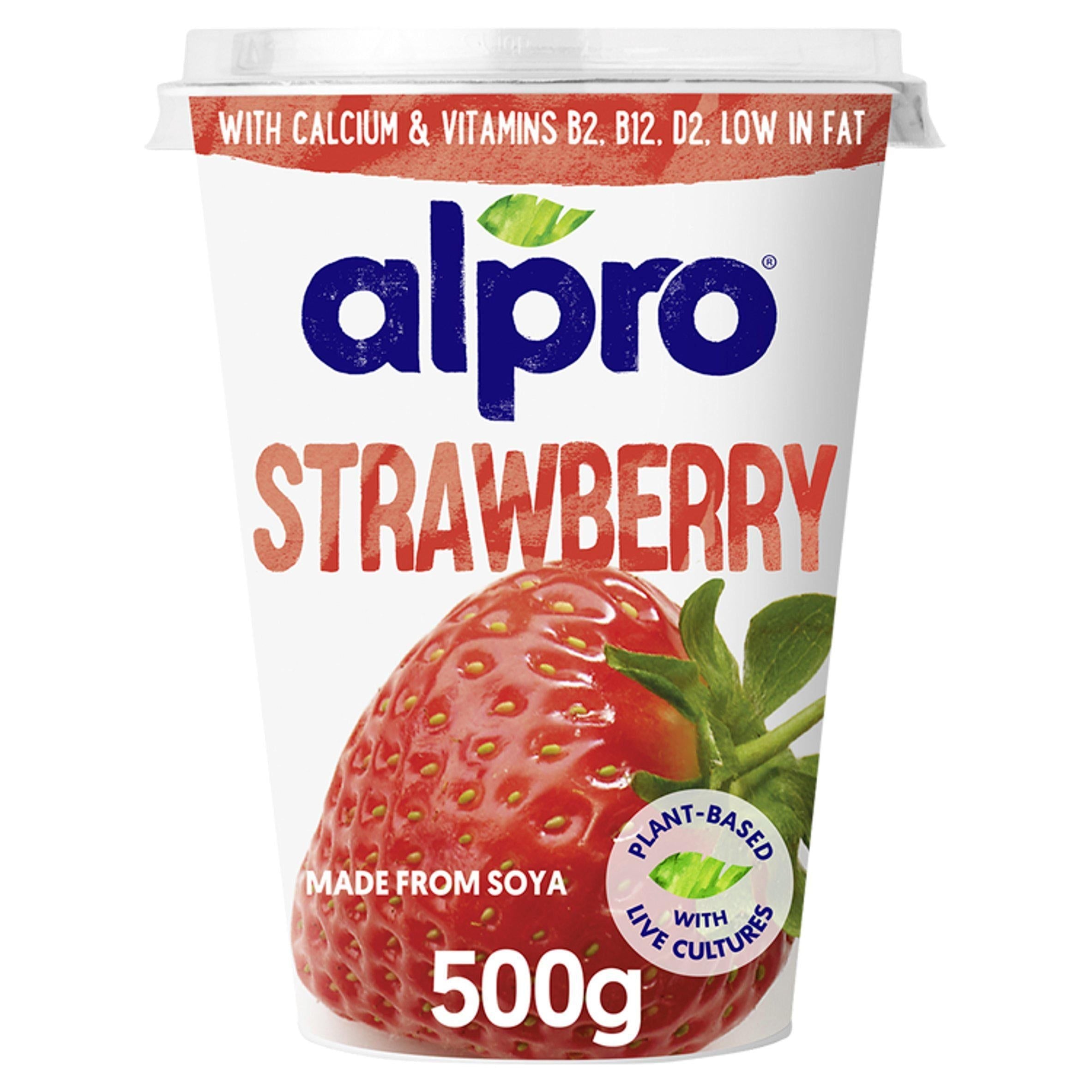 Alpro Strawberry Plant-Based Alternative To Yogurt 500g - McGrocer