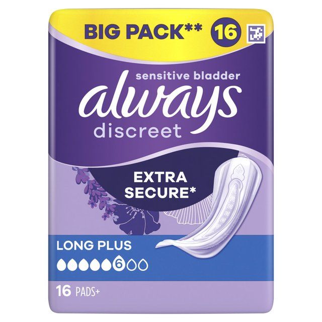 Always Discreet Incontinence Pads Long Plus 16 per pack - McGrocer