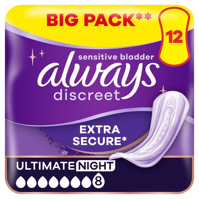 Always Discreet Incontinence Pads Ultimate Night 12 per pack - McGrocer