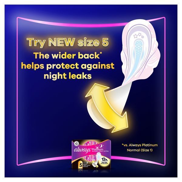 Always Platinum Long Sanitary Towels With Wings 10 Pads - McGrocer