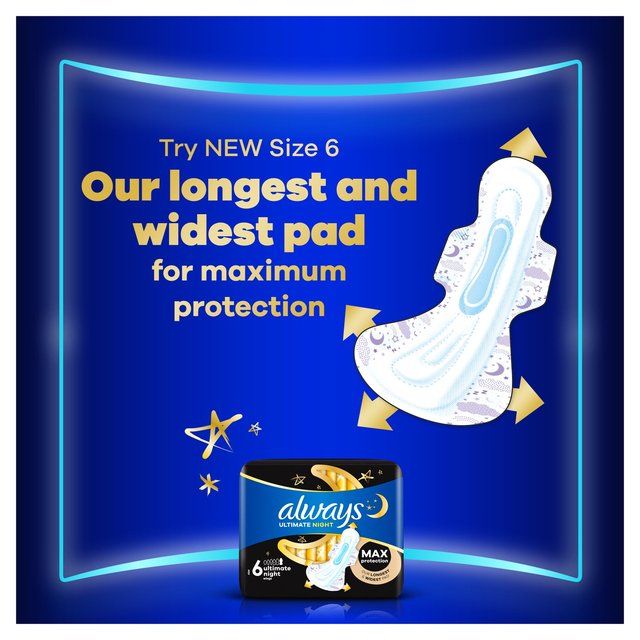 Always Sanitary Towels Ultra Night (Size 3) Wings 9 per pack - McGrocer