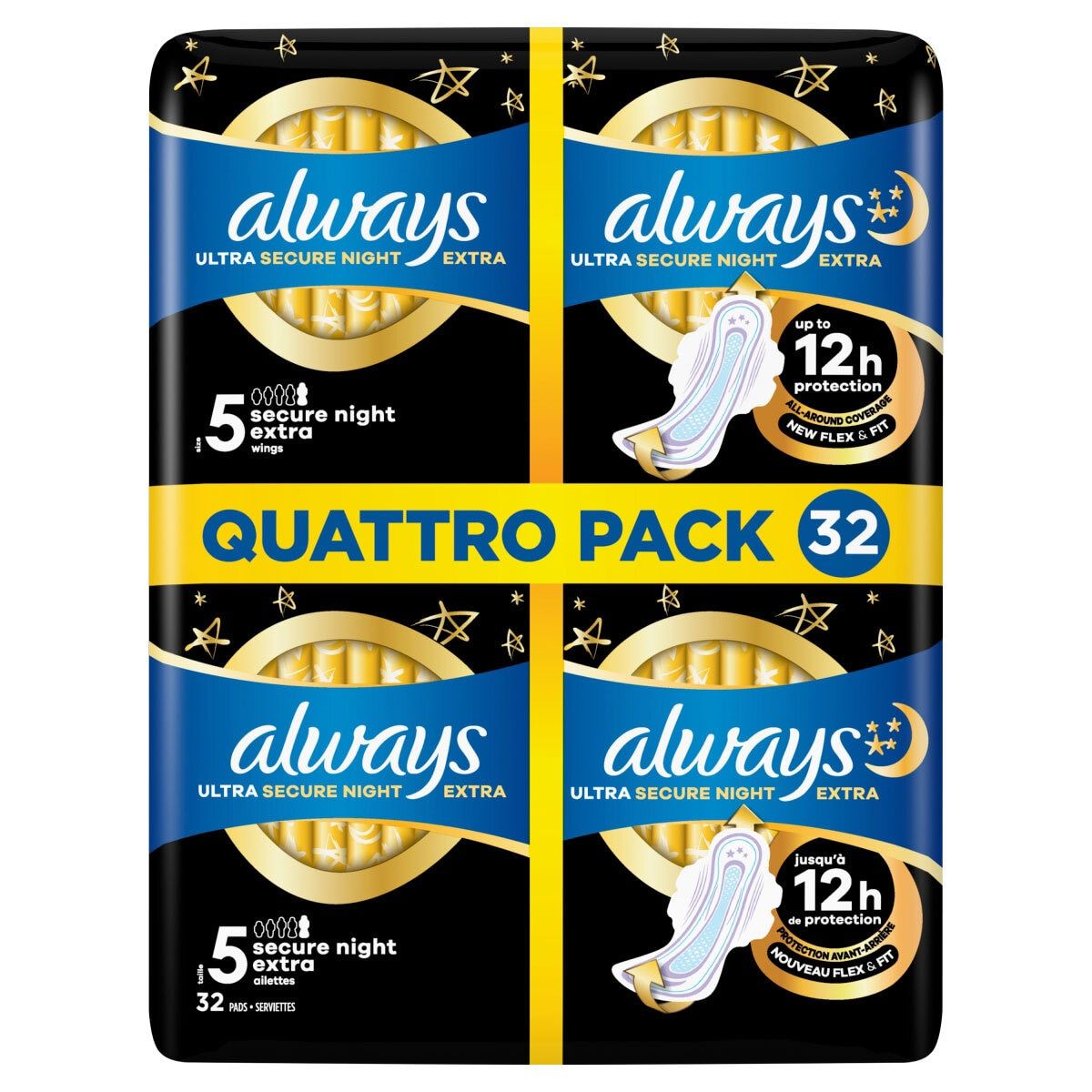 Always Ultra Night, Extra Wings, 32 Pack - McGrocer