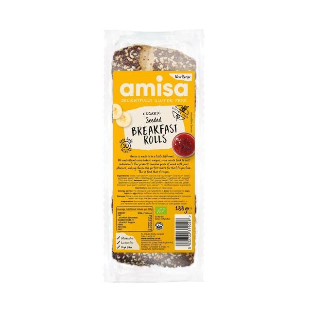 Amisa Organic Gluten Free Seeded Breakfast Rolls 188g - McGrocer