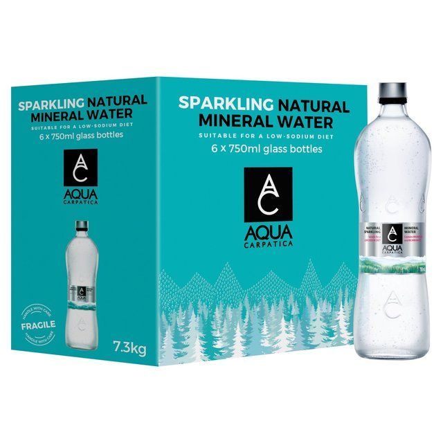 AQUA Carpatica Glass Naturally Sparkling Mineral Water Nitrates Free 6 x 750ml - McGrocer