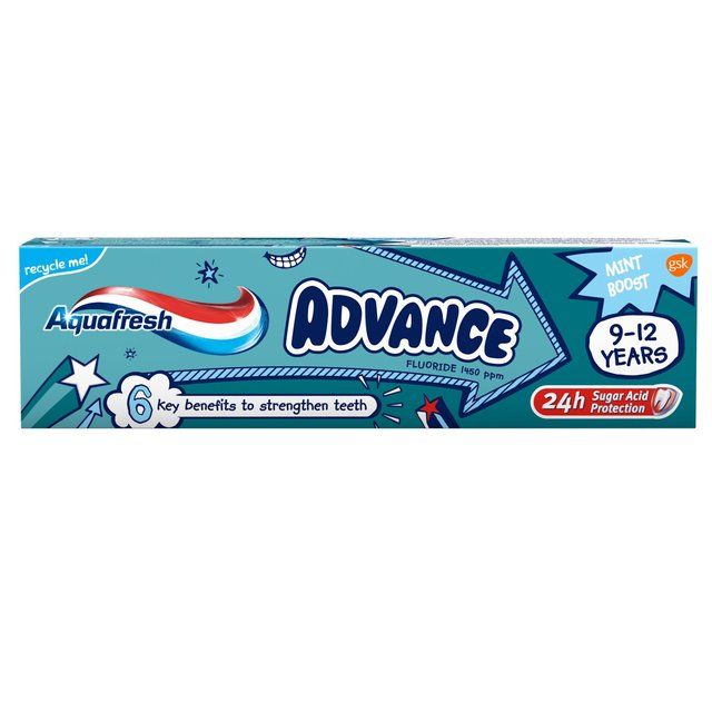 Aquafresh Advance Kids Toothpaste 9-12 Years Mixed Teeth 75ml - McGrocer