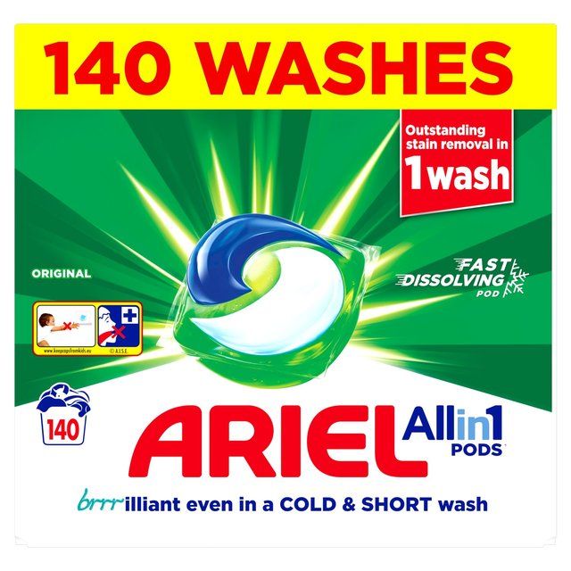 Ariel Original Pods Washing Capsules 140 Washes 140 per pack - McGrocer
