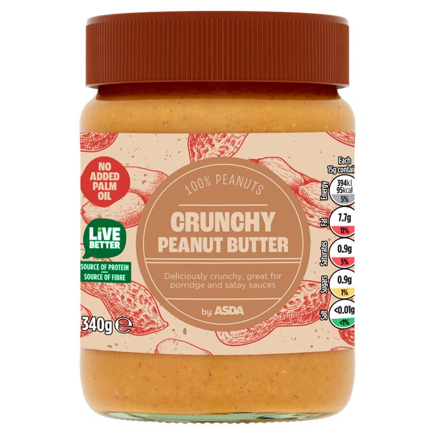 ASDA Crunchy Peanut Butter 340g - McGrocer