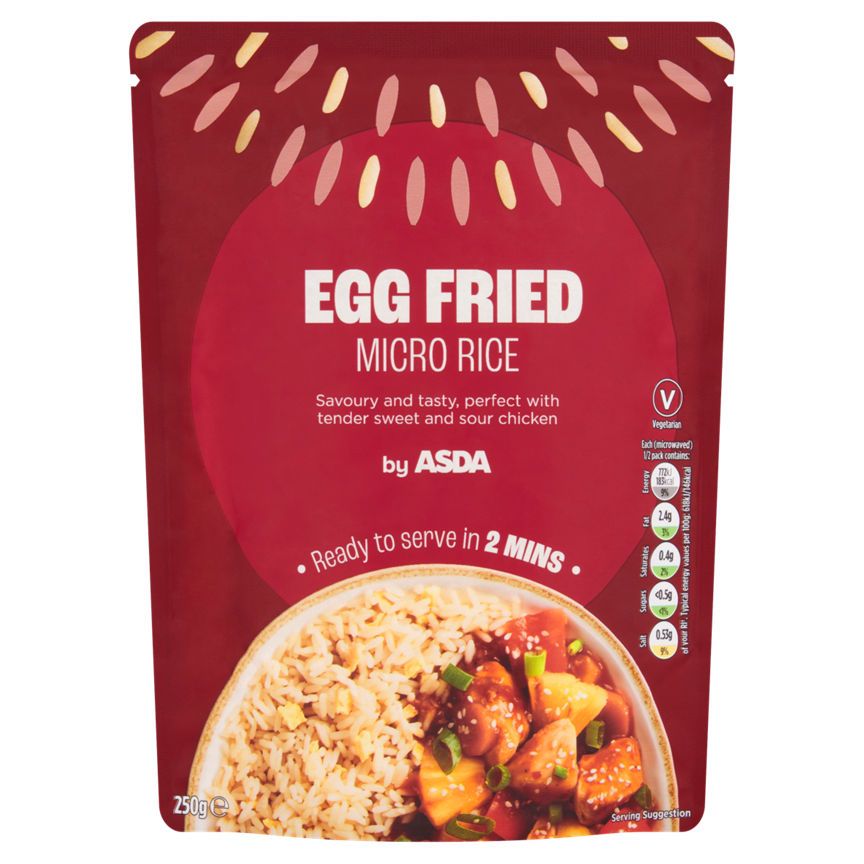 ASDA Egg Fried Micro Rice 250g - McGrocer