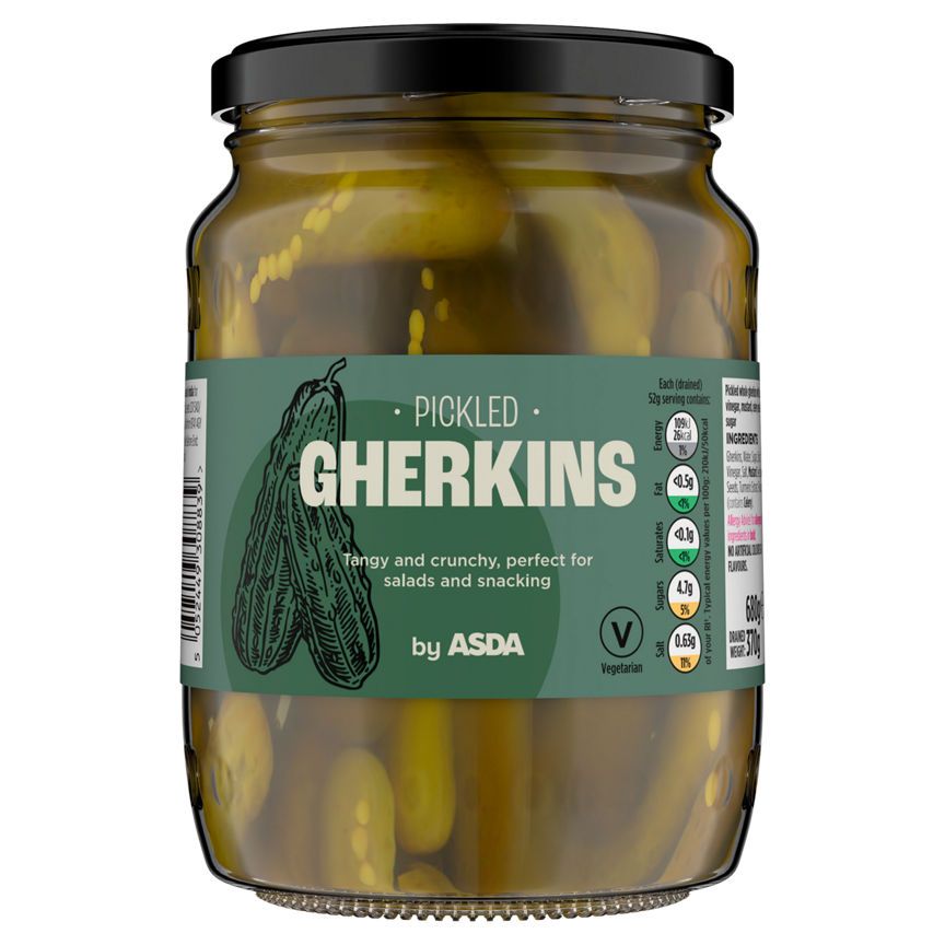 ASDA Pickled Gherkins 680g - McGrocer
