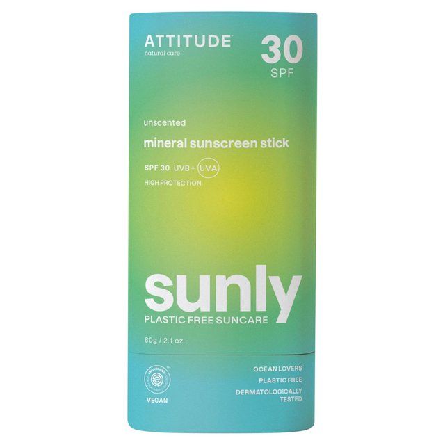 ATTITUDE Sunly - Sunscreen Stick - Unscented - 30 SPF 60g - McGrocer
