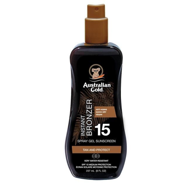 Australian Gold SPF 15 Sunscreen Spray with Instant Bronzer 237ml - McGrocer