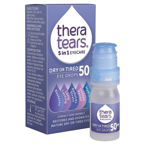 Thera Tears 5 In 1 Dry Or Tired 50+ Eye Drops 10ml GOODS Superdrug
