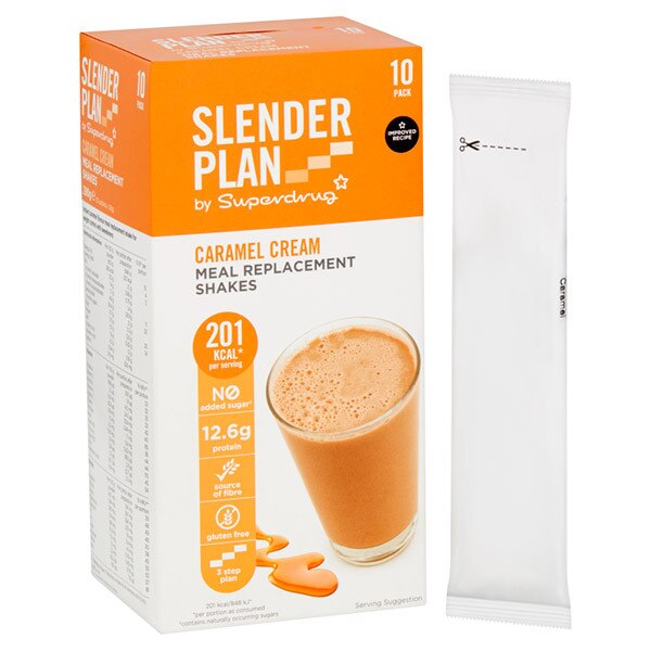 Superdrug Slenderplan Meal Replacement Shake Caramel x10 GOODS Superdrug