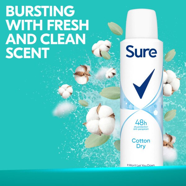 Sure Cotton Dry Anti-Perspirant Deodorant Aerosol 150ml GOODS Superdrug