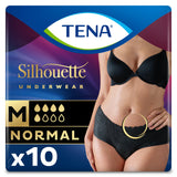 TENA Lady Silhouette Black Incontinence Pants Normal Medium x10 bladder weakness Sainsburys