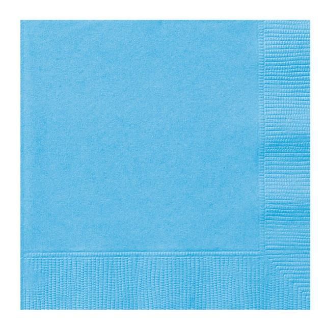 Baby Blue 2 Ply Paper Party Napkins 20 per pack - McGrocer