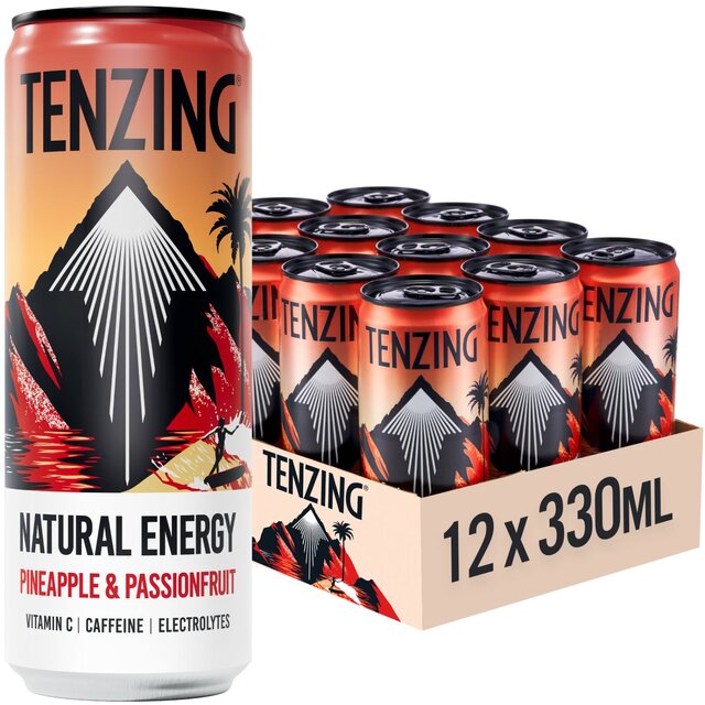TENZING Natural Energy Pineapple & Passionfruit BCAA Case 12 x 330ml - McGrocer
