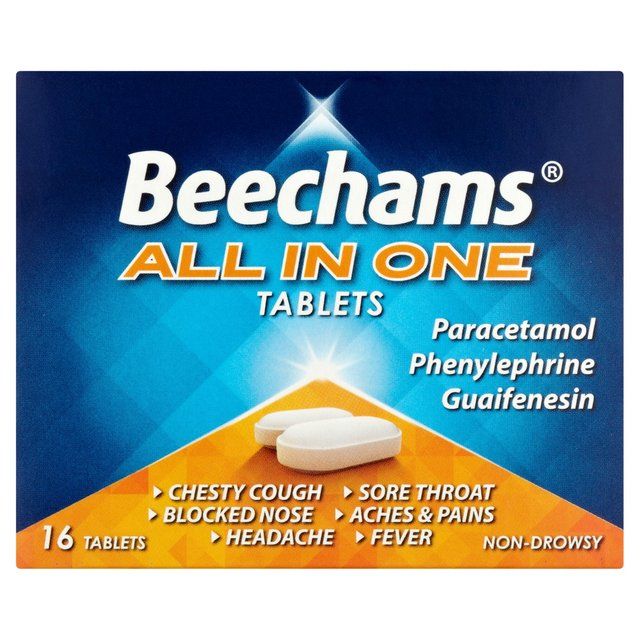 Beechams All in One Cold & Flu Tablets with Paracetamol Tablets 16 per pack - McGrocer