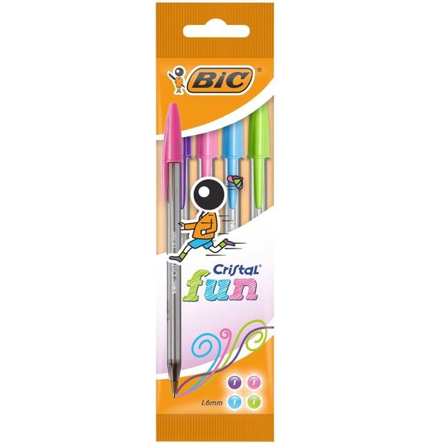 BIC Cristal Fun Assorted Ballpoint Pens Pouch of 4 4 per pack - McGrocer