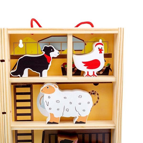 Bigjigs Toys Wooden Farm Animal Play Box - McGrocer