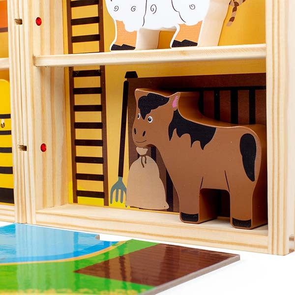 Bigjigs Toys Wooden Farm Animal Play Box - McGrocer