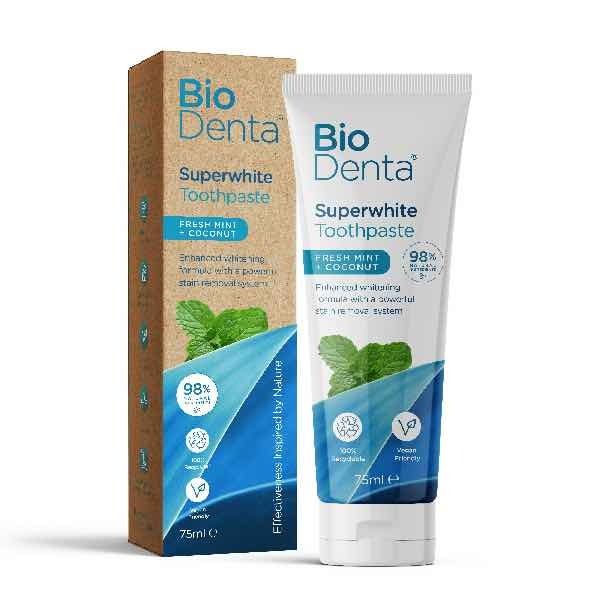 BioDenta Natural Whitening Toothpaste SUPERWHITE Vegan-3pk - McGrocer