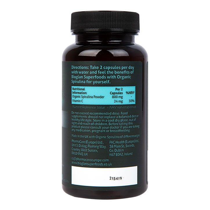 Bioglan Superfoods Organic Spirulina 60 Capsules - McGrocer