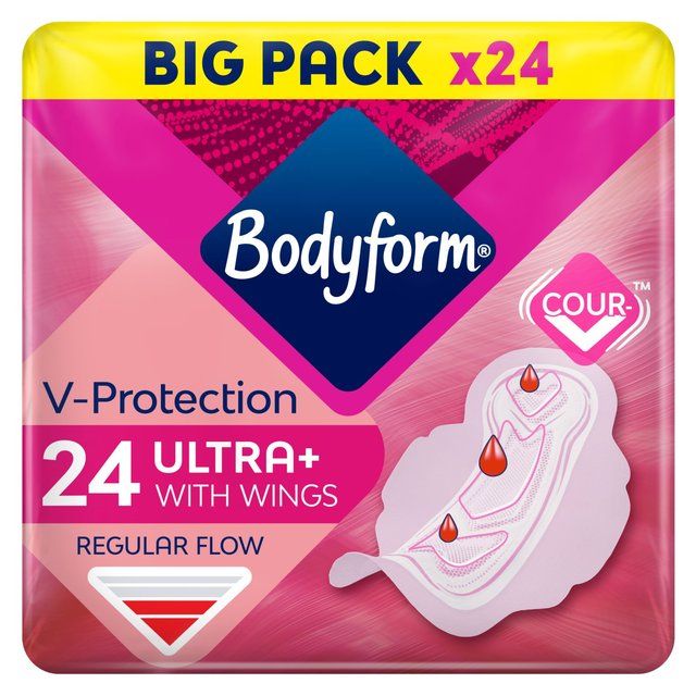 Bodyform Ultra Normal Sanitary Towels Wings 24 per pack - McGrocer
