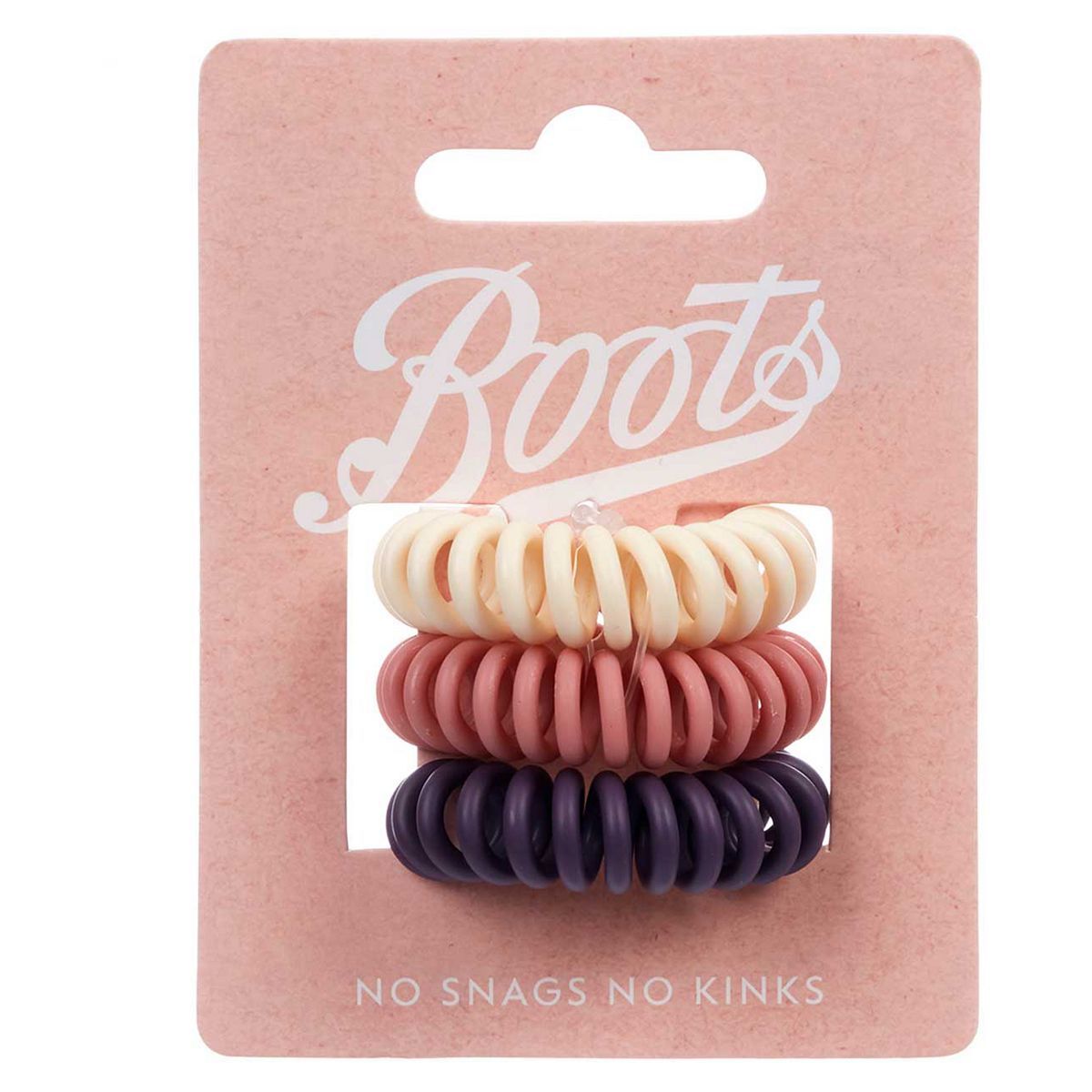 Boots spiral hair ties mauve matte 3s - McGrocer