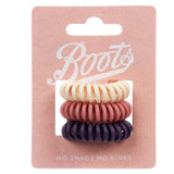 Boots spiral hair ties mauve matte 3s - McGrocer