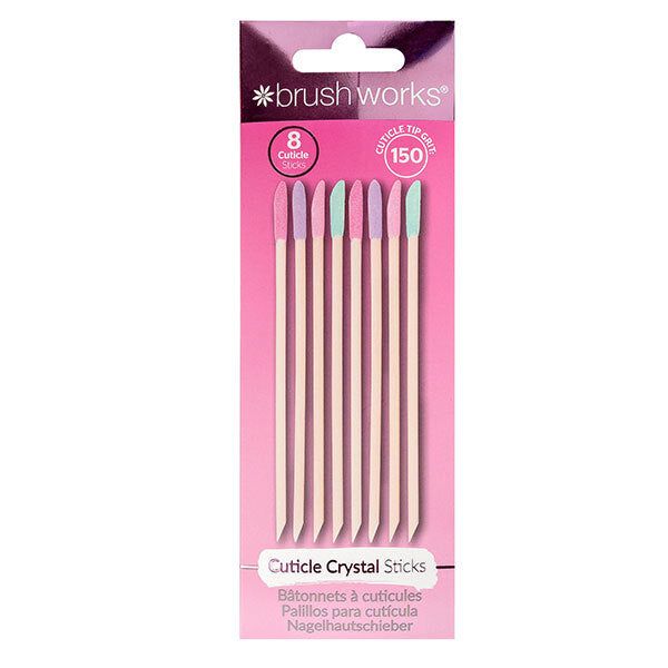 Brushworks Cuticle Crystal Sticks - 8 Pack