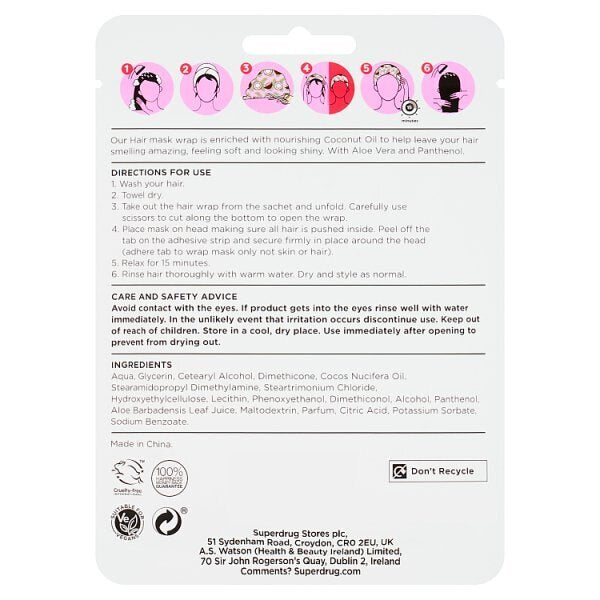 Superdrug Hair Wrap Mask Coconut GOODS Superdrug