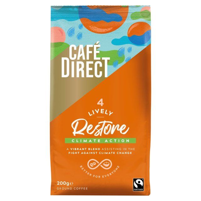 Cafedirect Fairtrade Restore Lively Roast Ground Coffee 200g