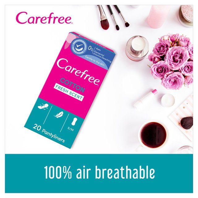 Carefree Cotton Breathable Pantyliners Single Wrapped 20 per pack
