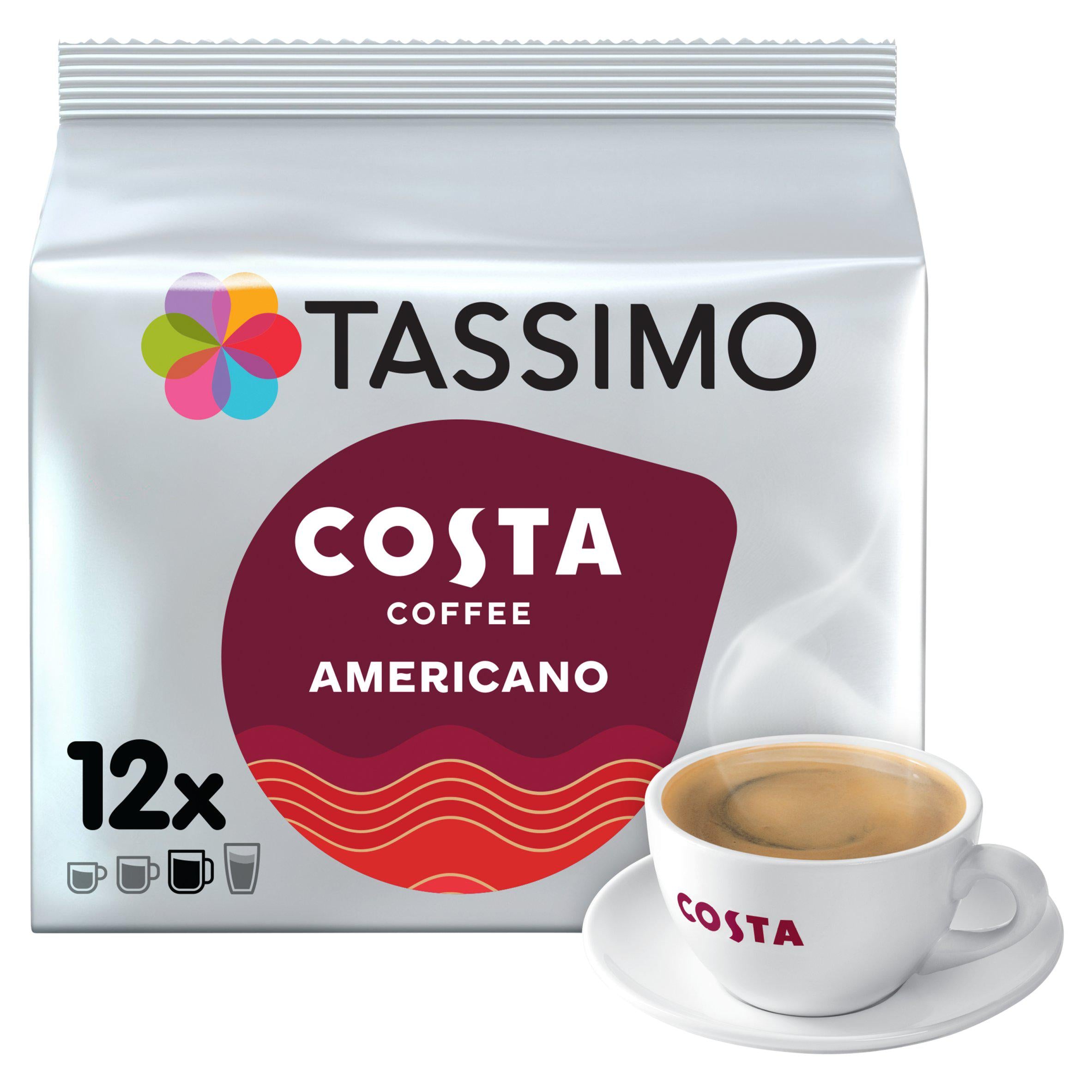 Tassimo Costa Americano Coffee Pods 12x9g All coffee machine pods Sainsburys