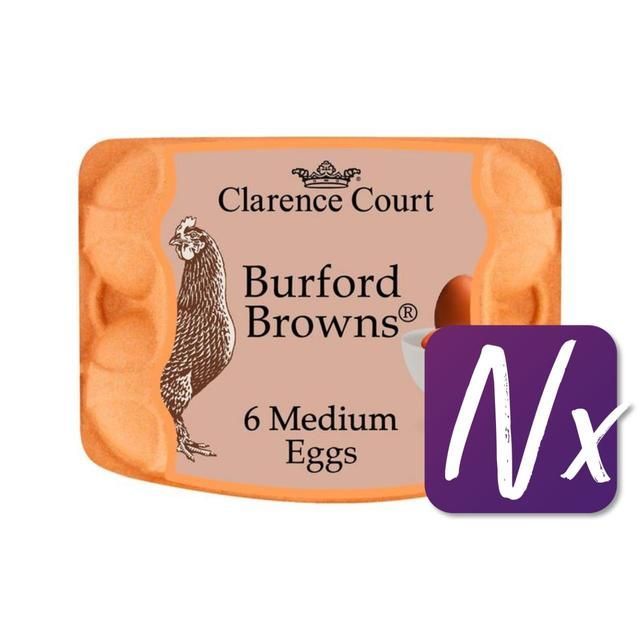Clarence Court Burford Brown Medium Free Range Eggs 6 per pack