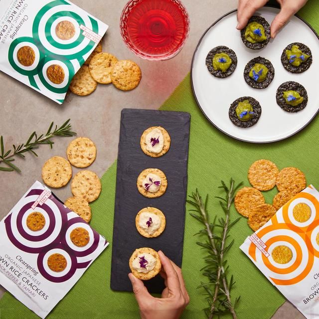 Clearspring Organic Japanese Brown Rice Crackers - Black Pepper & Tamari 40g