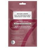 No 7 Restore Renew FACE NECK MULTI ACTION Serum Boost Sheet Mask