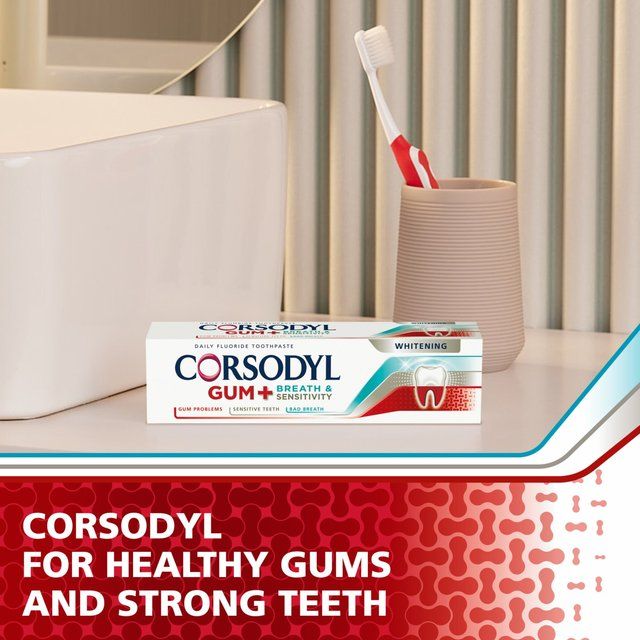 Corsodyl Gum+ Breath & Sensitivity Toothpaste Whitening 75ml