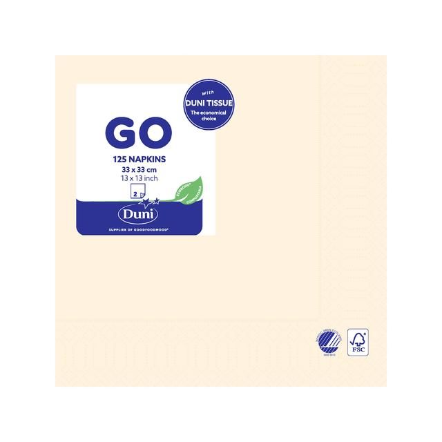Cream Compostable Paper Napkins 125 per pack