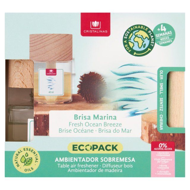 Cristalinas Wooden Top Diffuser Fresh Ocean Breeze 40ml
