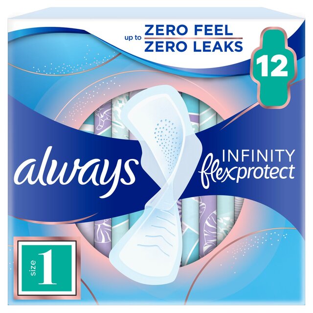 Always Sanitary Towels Infinity Normal (Size 1) Wings 12 per pack - McGrocer
