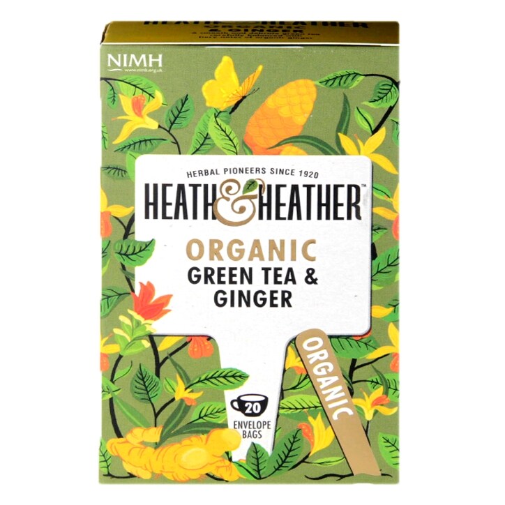 Heath & Heather Organic Green Tea with Ginger 20 Tea Bags - McGrocer