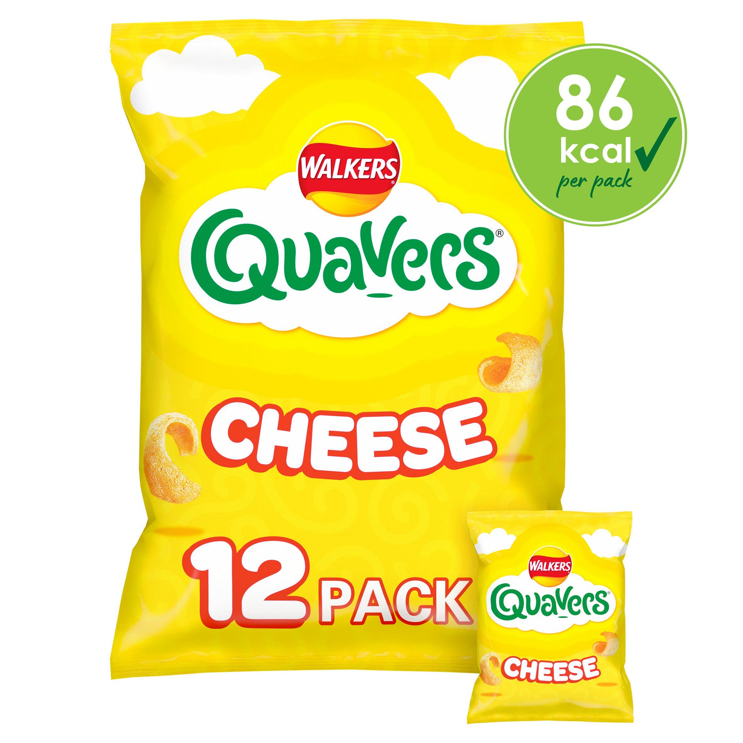 Walkers Quavers Cheese Multipack Crisps Snacks 12x16g GOODS Sainsburys