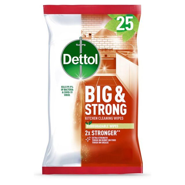 Dettol Big & Strong Kitchen Surface Cleaning Wipes 25 per pack