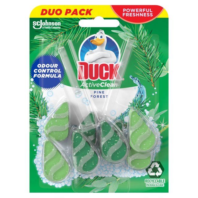 Duck Active Clean Toilet Rim Block Pine Duo Pack 2 x 39g
