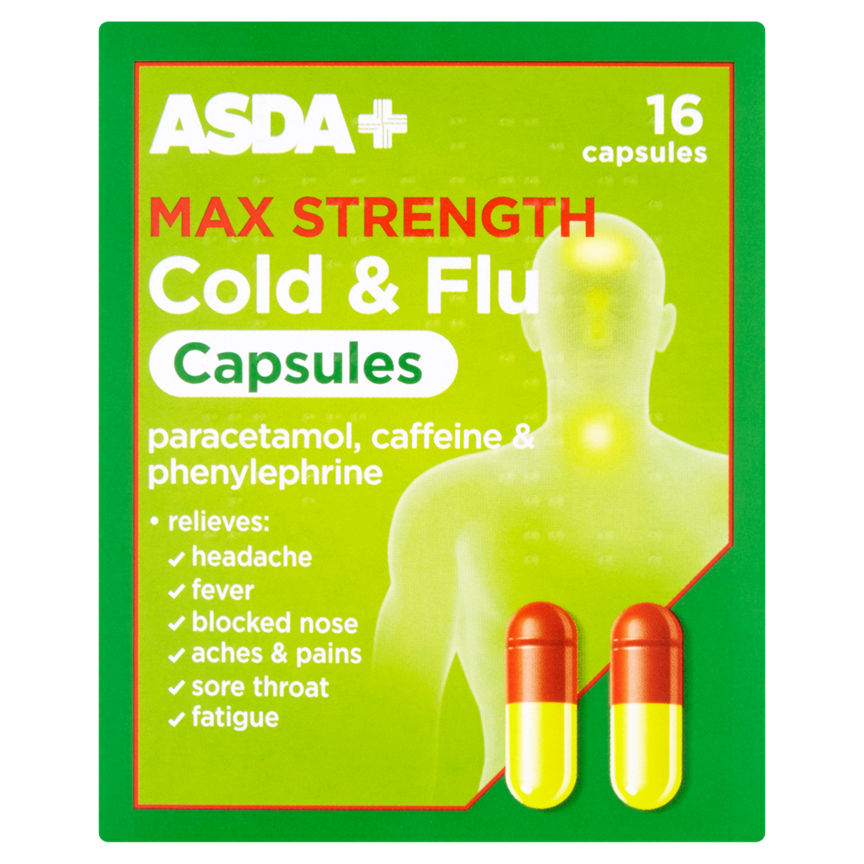 ASDA Max Strength Cold & Flu Capsules 16 Capsules - McGrocer