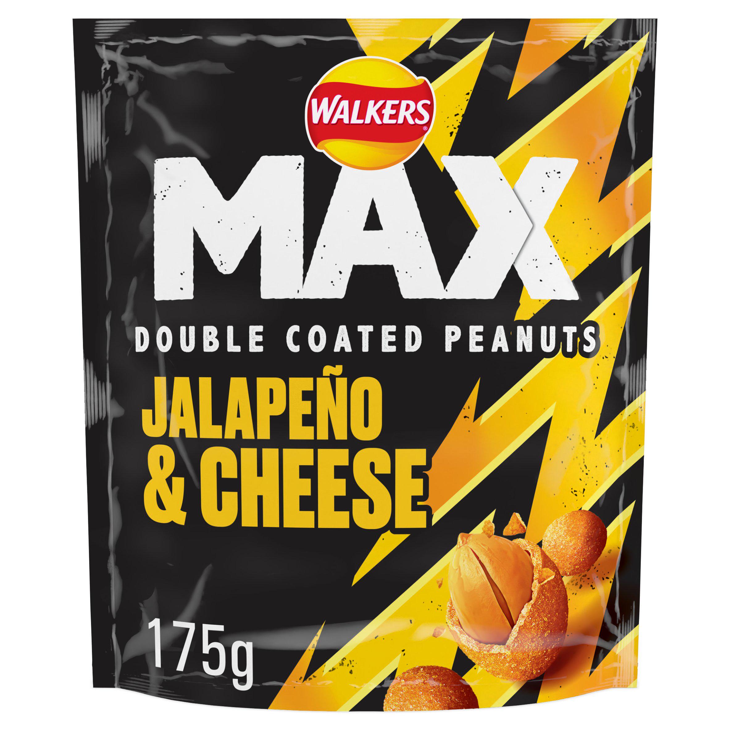 Walkers Max Strong Jalapeño & Cheese Sharing Double Coated Peanuts 175g GOODS Sainsburys